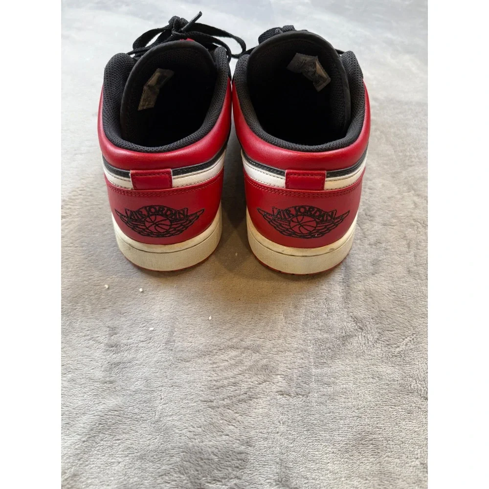 Nike Air Jordan 1 low Men's 13 Alternate Bred Toe‎ White Black Red - 553558-066